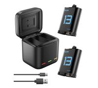 TELESIN 2 batterie e caricabatterie triplo per GoPro Hero 13 Black USB-C
