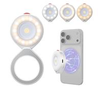 TELESIN 2 in 1 Telefono Magnetico Luce per selfie con flash, compatibile con MagSafe, CRI 85+, Luce anulare da 5000 lux per iPhone/Android, luce LED per selfie con modalità flash per Vlog/Foto/TikTok