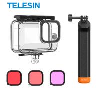 TELESIN 60M Custodia impermeabile per Gopro Hero 13 12 11 10 9 Diving Custodia protettiva subacquea Filtro per lenti Set di aste di galleggiamento