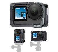 TELESIN Action 6 Cage per DJI Osmo Action 6, Alluminio, Sgancio Rapido | Gabbia metallica leggera con vite da 1/4", attacco Cold Shoe e accesso rapido, ideale per espandere gli accessori