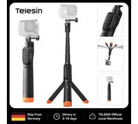 TELESIN Asta Selfie Galleggiante Impermeabile Bluetooth con Treppiede per DJI Osmo Action 6 5 Pro 4, Asta Subacquea 15M, Impugnatura 3-in-1