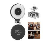 TELESIN C03 Magnetica Luce per Selfie, Luce Selfie per Telefono Compatibile con iPhone/Magsafe/Android, CRI97 360° Light per Video Foto con Specchio per Fotografia/TikTok/Chiamate Zoom/Video(Nero)