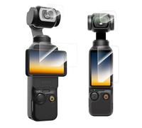 TELESIN Confezione da 2 pellicole proteggi schermo in vetro temperato + 2 protezioni per lenti per Osmo Pocket 3, accessori per pellicola in vetro temperato, durezza 9H, antigraffio, trasparenza del