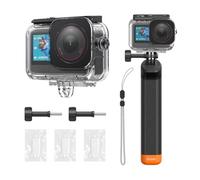 TELESIN - Custodia impermeabile Combo per Action 6, scocca subacquea con gabbia + bastone galleggiante fino a 60 m/196 piedi, per immersioni subacquee e snorkeling, con staffa a sgancio rapido e