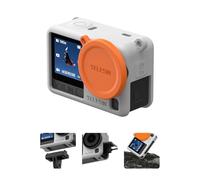 TELESIN Custodia Protettiva in Silicone per DJI Osmo Action 6 con Tappo Obiettivo & Cordoncino, Antiurto Anti-graffi Lavabile Anti-scivolo Antipolvere, Accessorio per Action 6 (Grigio-blu)