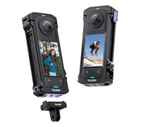 TELESIN Custodia protettiva per Insta 360 X4, Gabbia protettiva in alluminio per Insta360 X4, Interfaccia Cold Shoe con attacco filettato da 1/4 di pollice, Action Camera Cage, Insta360 X4 Accessori