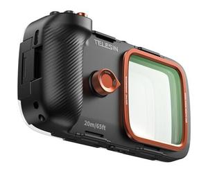 Telesin Custodia sommergibile per smartphone con pulsanti e pompa a vuoto