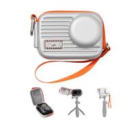 TELESIN DisAdv - Mini borsa da viaggio per DJI Osmo Action 6/5 Pro/4, Xtra Edge Pro/Edge, fotocamera e gabbia, custodia rigida impermeabile, organizer da viaggio, colore argento