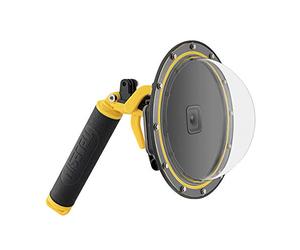 TELESIN Dome port per GoPro Hero 10 9, colore: nero, protezione impermeabile e trasparente per immersioni, con pistol trigger, impugnatura galleggiante per GoPro Hero 10 9
