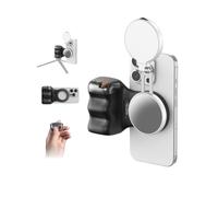 TELESIN Fun Shot Impugnatura Smartphone (Nera) + TELESIN C03 Magnetica Luce per Selfie (Bianco) Set, Compatibile con iPhone & Android, per Selfie/Fotografia/TikTok/Chiamate Zoom/Video