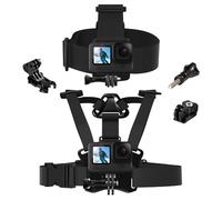 TELESIN Imbracatura Pettorale e Fascia da Testa et per Action Cam adatta per GoPro Hero 13, 12, 11, 10, 9, 8, 7, 6, 5, 4, Hero (2018), DJI Action 6 5 Pro 4/3/2 e la maggior parte delle action camera