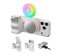 TELESIN Impugnatura magnetica per fotocamera e kit di luci per selfie RGB a 360° per iPhone Magsafe e Android, kit per selfie divertenti, per selfie/fotografia/TikTok/chiamate zoom/video