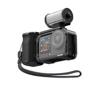 TELESIN Kit impugnatura in lega di alluminio per DJI Action 6 Accessori con gabbia protettiva in metallo & luce video RGB magnetica, luce LED portatile con diffusore, CRI 95+, attacco Cold Shoe