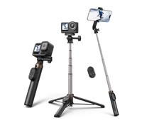 TELESIN Mini Treppiede Smartphone, 2-in-1 Bastone Selfie con Telecomando Bluetooth, Treppiede Portatile Estensibile per DJI Osmo 360 Action 6/5/4 GoPro Hero 13/12/11, Supporto Vlog per iPhone/Android