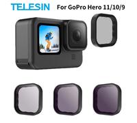 TELESIN 3 Pezzi Filtro a Densità Neutra ND8 ND16 ND32 Compatibile con GoPro Hero 12 Hero 11 Hero 10 Hero 9 Nero- Kit Filtro Obiettivo Protezione Obiettivo per Go Pro 11 10 9 Accessori Fotocamera