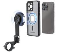 TELESIN° per iPhone 15 Pro Max Supporto magnetico per telefono da moto, con smorzatore di vibrazioni e fibbia in metallo adatto con manubrio per da 25&28 mm