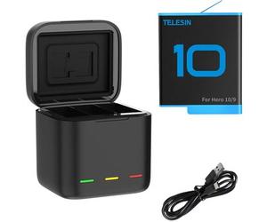Telesin Scatola caricabatteria tripla + 1 batteria GoPro 9/10/11/12
