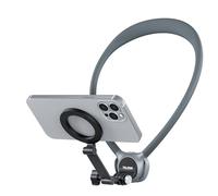 TELESIN SE 2.0 - Supporto per collo magnetico per iPhone 16 15 14 Samsung Android, supporto flessibile POV per Go Pro Hero DJI Osmo con film multi-angolo, accessori grigio