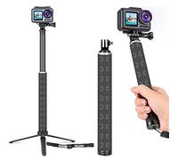 TELESIN Selfie Stick Treppiede da 35,5 '' in fibra di carbonio leggero selfie Pole monopiede compatibile con GoPro Max Hero 9 8 7 6 5 4, DJI Osmo Action, Insta 360 One R e più Action Camera