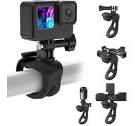 TELESIN Supporto ad anello per manubrio bici in silicone per GoPro, Insta360, DJI e altre action camera (nero)
