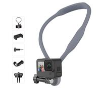 TELESIN Supporto da Collo POV a Forma di U con Clip Telefono | Collo/petto, design a U e clip per telefono, montaggio verticale per action cam e smartphone
