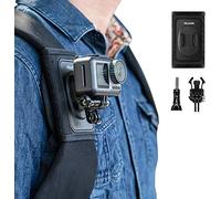 TELESIN Supporto da Zaino e Spallacci per GoPro Hero 13 12 11 10 9 8, DJI Osmo Action 5 Pro/4, Insta360, con Cuscinetto Regolabile e Gancio a J e Attacco per Cinghia, Fotocamera di Azione Accessori