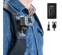 TELESIN Supporto da Zaino e Spallacci per GoPro Hero 13 12 11 10 9 8 DJI Osmo 360 Action 5 Pro 4, Insta360, con Cuscinetto Regolabile e Gancio a J e Attacco per Cinghia, Fotocamera di Azione Accessori