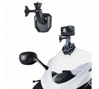 TELESIN Supporto in alluminio per parabrezza moto con morsetto clip, compatibile con Hero 13 12 11 10 9 Insta360 X5 X4 X3 Ace Pro DJI Osmo 360 Osmo Action 6 5 Pro 4 3 2 Accessori per moto e action cam