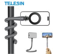 TELESIN Supporto magnetico flessibile per telefono Morsetto per treppiede Supporto per asta per bici Supporto per telefono per moto per telefoni iPhone Android