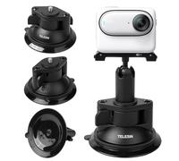 TELESIN Supporto Magnetico + Kit Ventosa per Insta 360 Go3, Supporto per Auto Moto Finestrino Parabrezza Cruscotto Cruscotto Barra per Tubo Metallico Attacco per Rotolo per Accessori Insta 360 GO3