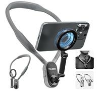 TELESIN° Supporto Magnetico per Telefono da Collo, POV/VLOG Collana Magnetica per Telefoni Cellulari per Magsafe Portacellulare da collo Accessori per telefoni cellulari per iPhone Android (Gray)