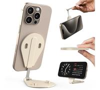 TELESIN Supporto magnetico per telefono, supporto portatile 4 in 1 per telefono, girevole a 300°, supporto per treppiede sottile in alluminio con manico pieghevole per scrivania/vlog/fotografia/selfie
