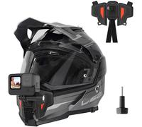 TELESIN Supporto per Casco Moto Mento per GoPro Hero 13/12/11/10/9/8/7/6/5/4 DJI