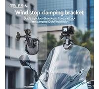 TELESIN Supporto per telecamera parabrezza moto, morsetto per parabrezza a sgancio per Pro 13 12 11 10 , compatibile con 5 4 3 e X5 X4 X4