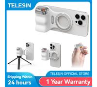 TELESIN Fun Shot Impugnatura Smartphone, Magnetica Impugnatura per Smartphone con Telecomando Bluetooth Staccabile, Filettatura da 1/4, Compatibile con iPhone & Android, Selfie Vlog