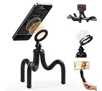 TELESIN Treppiede magnetico 2 in 1 Flessibile Phone Tripod per Smartphone - 360° Girevole Mini Cellulare Treppiede con filettatura 1/4" Compatibile con iPhone/Android, GoPro, DJI, Insta360, ecc