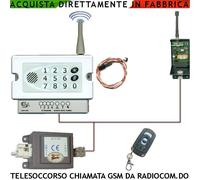 Telesoccorso Chiamata GSM Ascolto Ambientale 4 Canali Furto Incendio 4 Messaggi