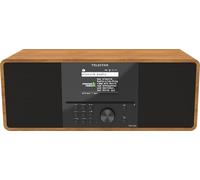 TELESTAR TOP 300 - Radio DAB+/Internet con lettore CD, stereo - Legno | 2 × 15 W, servizi di streaming, audio Bluetooth & funzione trasmissione, registrazione USB, sistema di allarme di emergenza