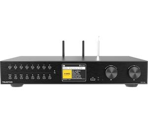 TELESTAR TOP 550 - Sistema Hi-Fi con amplificatore e lettore CD (43 cm, 2 × 30 W, radio Internet/DAB+, streaming audio Bluetooth, modalità hotel, registrazione USB, servizi streaming) - Nero
