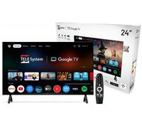 TELE System TS24FL SMG15 Smart TV 24'' Google TV, Travel TV 12V per Camper, Barca e Camion, WiFi, Bluetooth, DVB-T2/S2, Compatibile CAM tivùsat, Google Assistant, Google Cast, HD Ready