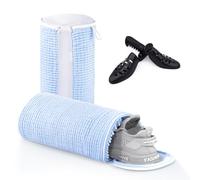 Teletrogy 2 Pezzi Sacchetti per Scarpe Lavanderia Sacchetto Scarpe con Tendiscarpe Regolabili, Borsa da Biancheria per Scarpe, Borse per Lavaggio Scarpe, Riutilizzabile e Anti-deformazione Blu