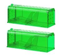Teletrogy Trappole per Topi Vivi Piccoli- 2PCS Trappola Topi da Interno Esterno Riutilizzabile, Alta Sensibilità, Gabbia Ratti Amica Degli Animali per Cucina Giardino Casa Soffitta Garage, Verde