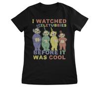 Teletubbies Licensed - Maglietta Donna Nera Manica Corta Girocollo