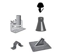 Televes Pole Bracket Set with Soft Zinc Tile, Blank, for 76 mm Pole Diameter