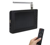 Televisore digitale da 5 pollici per auto campeggio cucina 1920 x 1280 risoluzione HD, batteria 1500mAh, antenna telescopica, TV portatile palmare TV analogica ATV, TV LED TFT a colori con telecomando