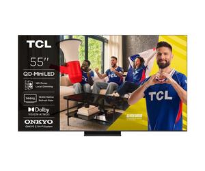 Televisore TCL QD Mini-LED 55C69K PRO 55 pollici 4K Google TV Dolby Atmos ONKYO 2.1 Nero alluminio spazzolato 144 Hz - Nouvo