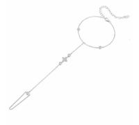 Teleye Braccialetto Anello Trifoglio a quattro Foglie, Braccialetto in Argento Sterling 925 per le Donne