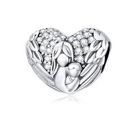Teleye Ciondolo a forma di cuore materno, compatibile con braccialetti quotidiani
