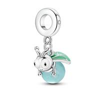 Teleye Ciondolo a forma di lucciola, placcato argento, per la creazione di braccialetti