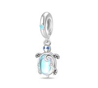 Teleye Ciondolo tartaruga di vetro iridescente, ciondolo braccialetto con perline, adatto per bracciali da 3 mm-4,5 mm